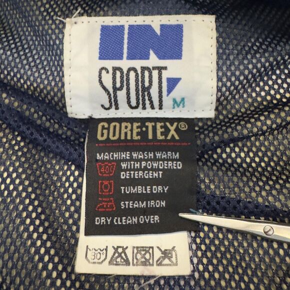 Vintage 90s Gore-Tex Jacket IN SPORT Made in USA Retro Navy Teal Mens M Retro - Picture 6 of 10